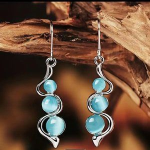 Elegant Cat's Eye Faux Gemstone Earrings
